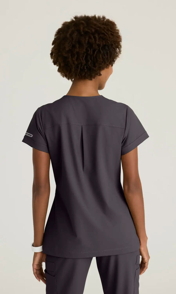Skechers by Barco Scrubs Women's Trek Tuck-In Top Pewter | scrub-supply.com