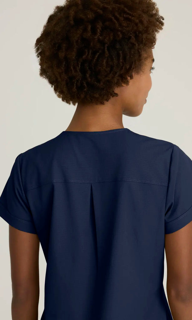 Skechers by Barco Scrubs Women's Trek Tuck-In Top Navy | scrub-supply.com