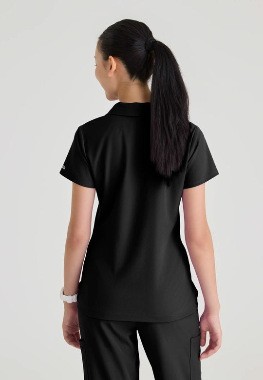 Skechers by Barco Scrubs Women's Honor Top Black | scrub-supply.com