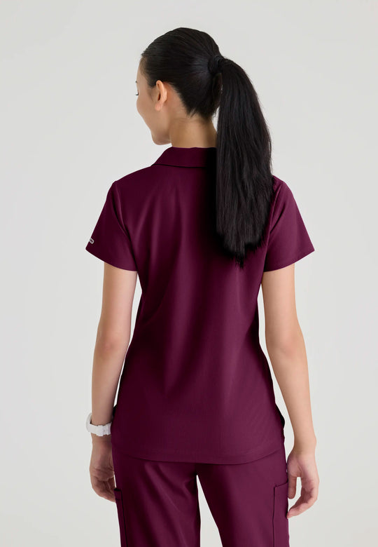 Skechers by Barco Scrubs Women's Honor Top Wine | scrub-supply.com