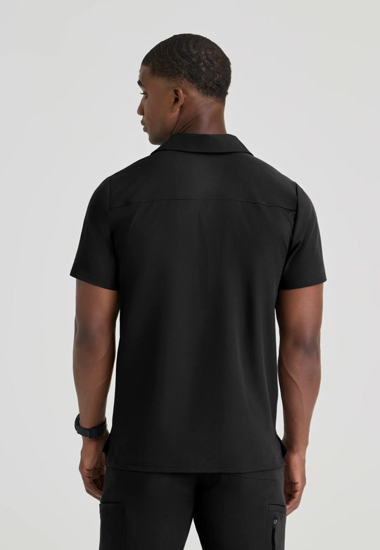 Skechers by Barco Scrubs Men's Merit Top Black | scrub-supply.com