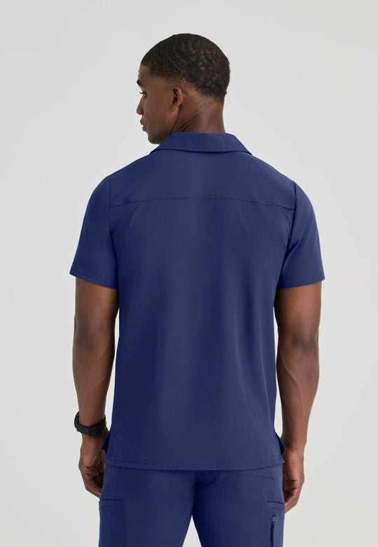 Skechers by Barco Scrubs Men's Merit Top Navy | scrub-supply.com