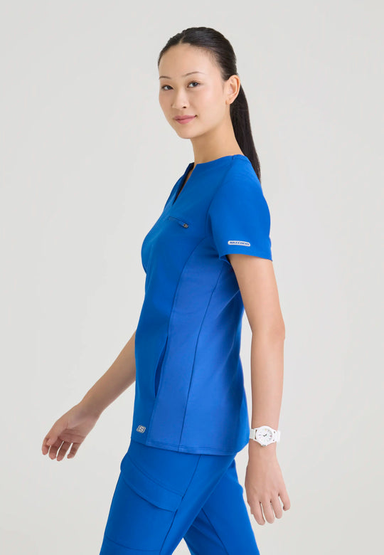 Skechers by Barco Scrubs Women's Reward Top New Royal | scrub-supply.com