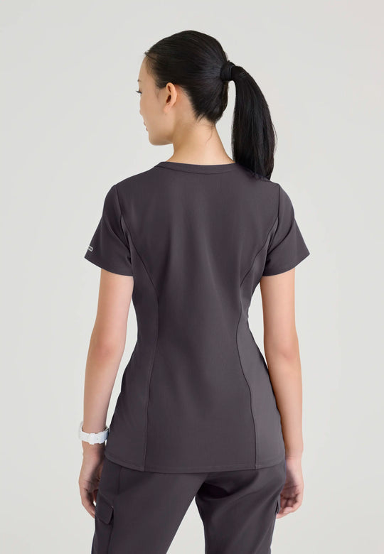 Skechers by Barco Scrubs Women's Reward Top Pewter | scrub-supply.com
