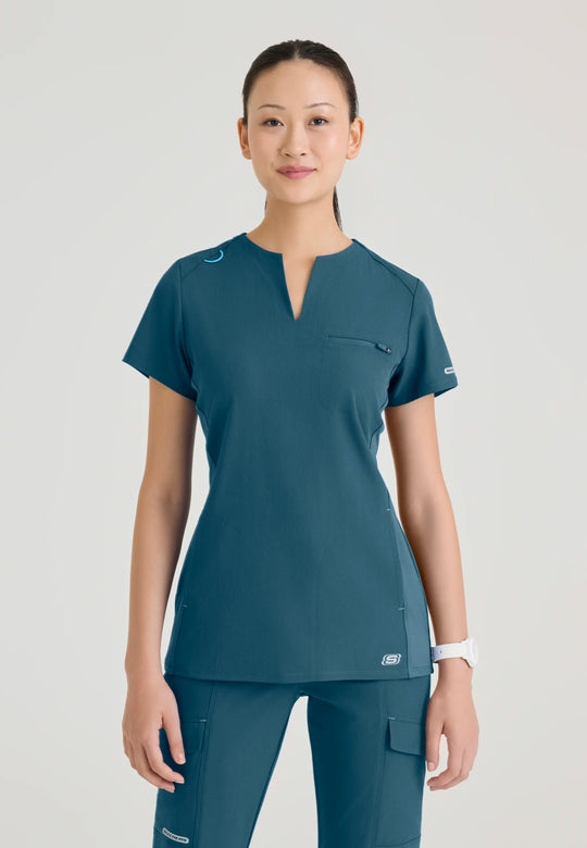 Skechers by Barco Scrubs Women's Reward Top Bahama | scrub-supply.com
