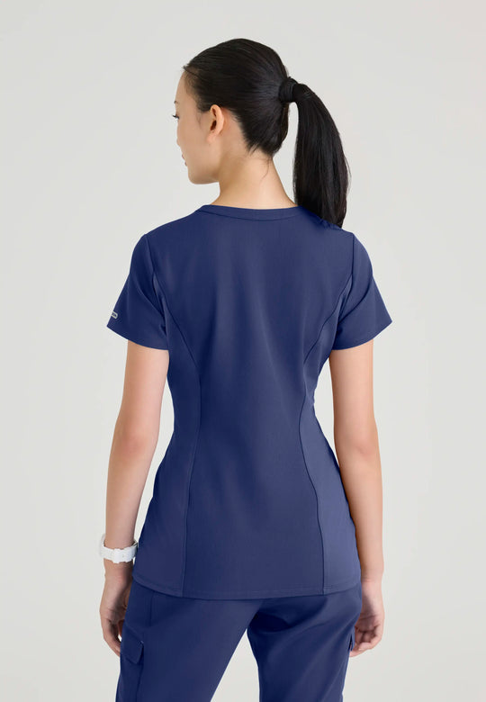 Skechers by Barco Scrubs Women's Reward Top Navy | scrub-supply.com