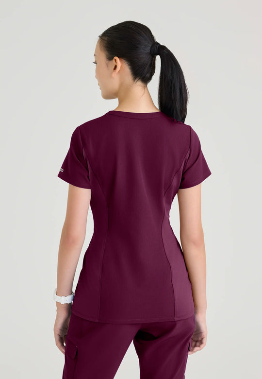 Skechers by Barco Scrubs Women's Reward Top Wine | scrub-supply.com