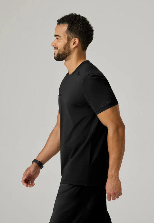 Skechers by Barco Scrubs Men's Rebound Top Black | scrub-supply.com
