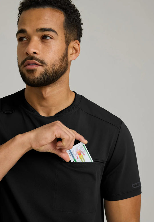 Skechers by Barco Scrubs Men's Rebound Top Black | scrub-supply.com