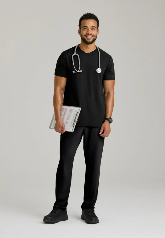 Skechers by Barco Scrubs Men's Rebound Top Black | scrub-supply.com