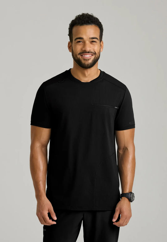 Skechers by Barco Scrubs Men's Rebound Top Black | scrub-supply.com