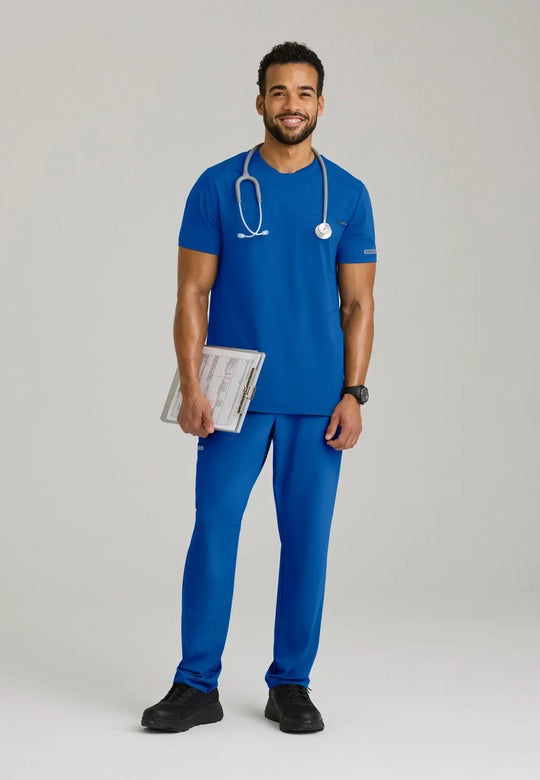 Skechers by Barco Scrubs Men's Rebound Top New Royal | scrub-supply.com