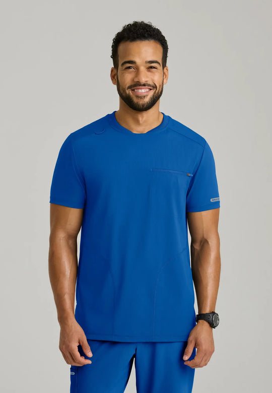 Skechers by Barco Scrubs Men's Rebound Top New Royal | scrub-supply.com