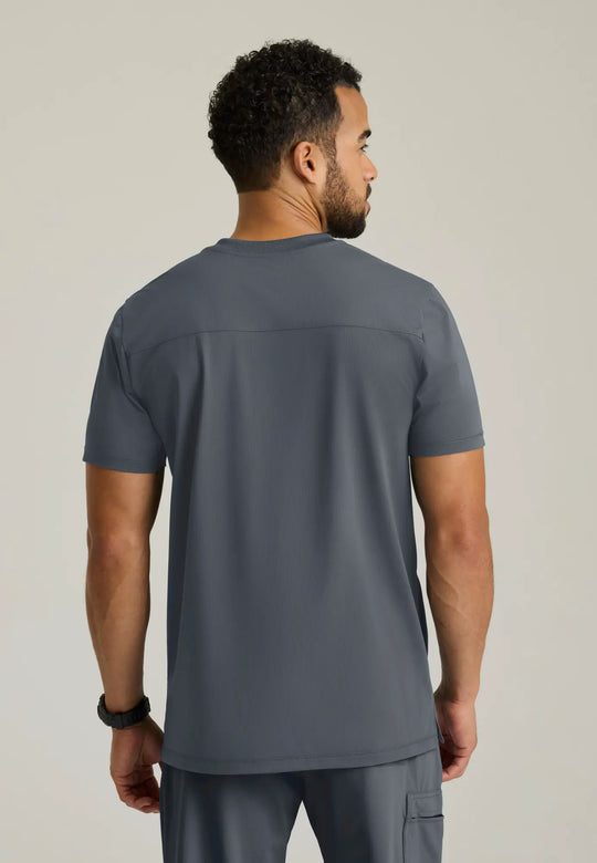 Skechers by Barco Scrubs Men's Rebound Top Pewter | scrub-supply.com