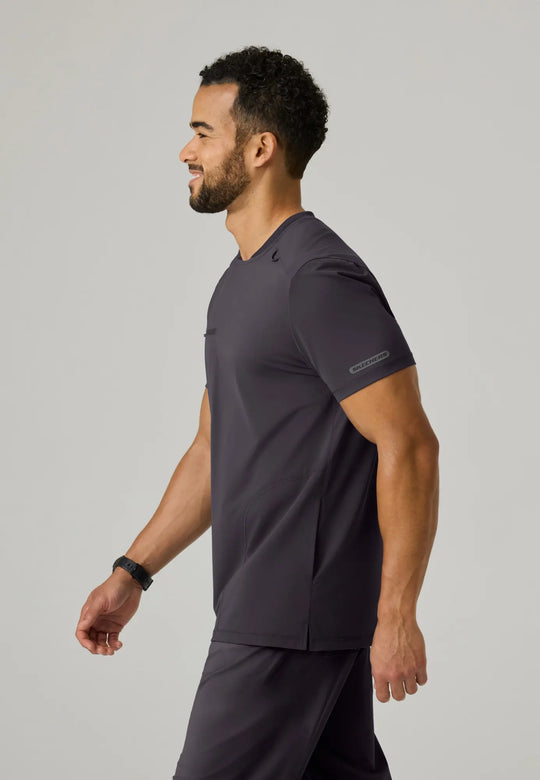 Skechers by Barco Scrubs Men's Rebound Top Pewter | scrub-supply.com