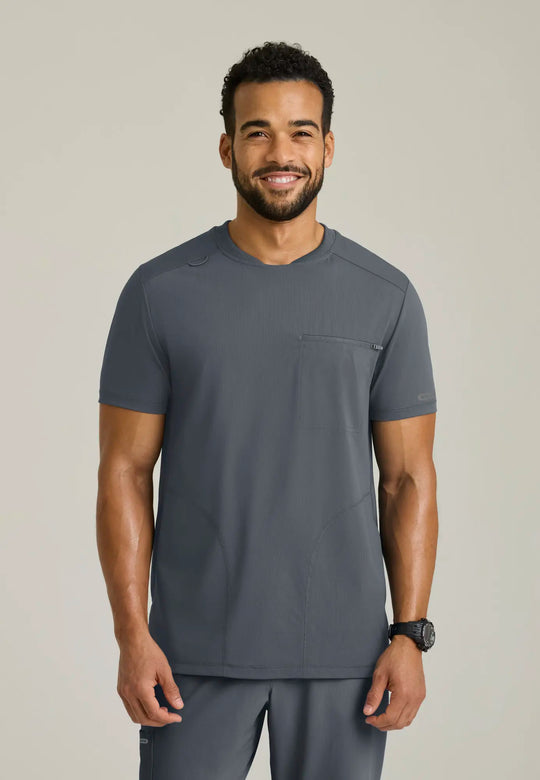 Skechers by Barco Scrubs Men's Rebound Top Pewter | scrub-supply.com