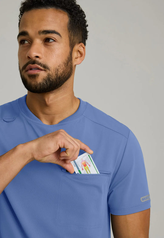 Skechers by Barco Scrubs Men's Rebound Top Ceil Blue | scrub-supply.com