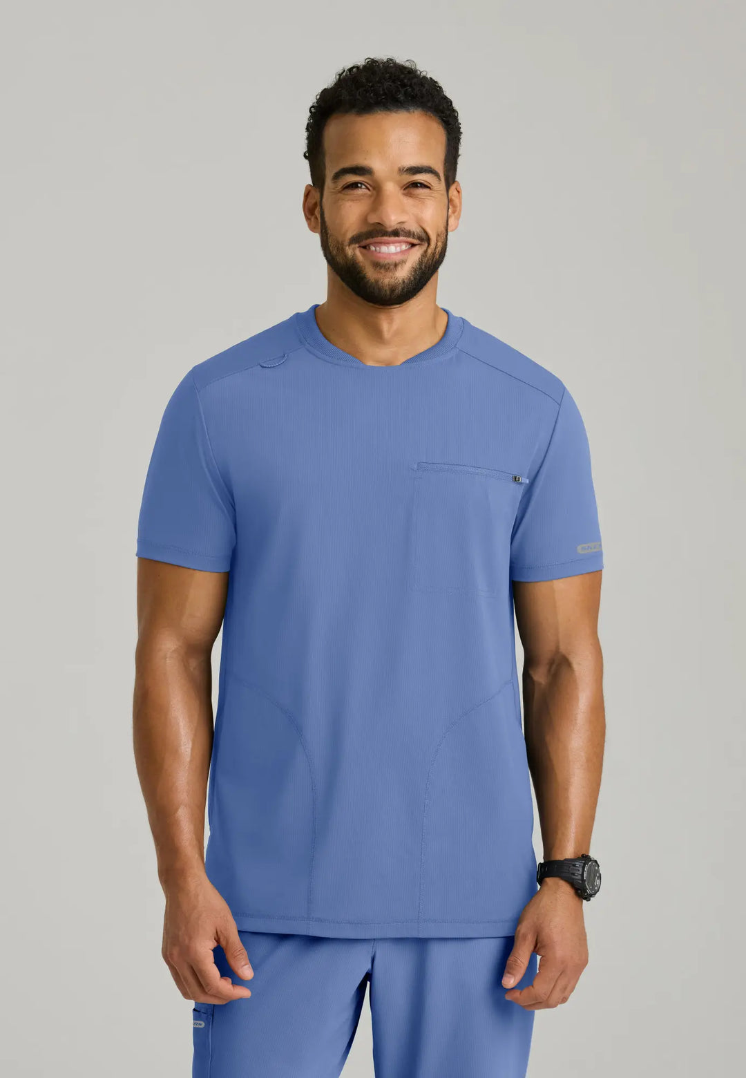 Skechers by Barco Scrubs Men's Rebound Top Ceil Blue | scrub-supply.com