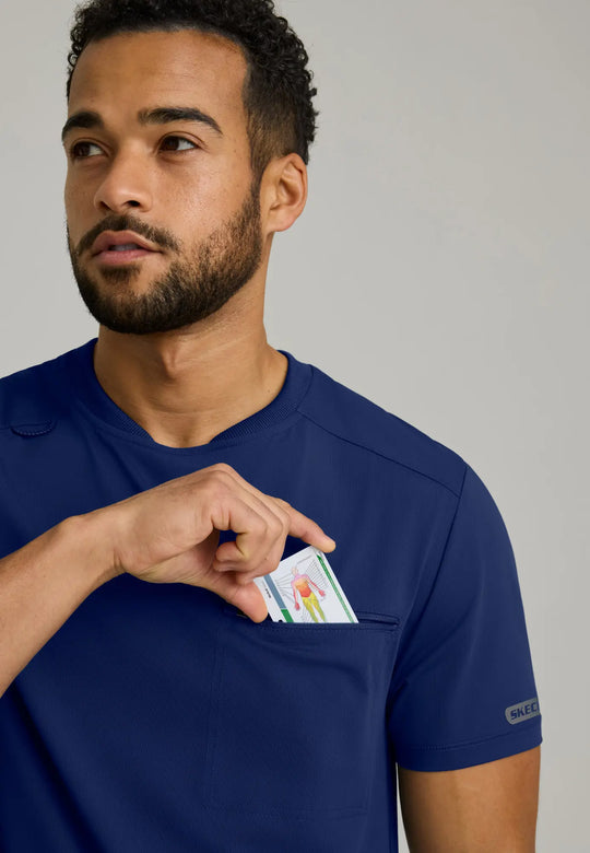 Skechers by Barco Scrubs Men's Rebound Top Navy | scrub-supply.com
