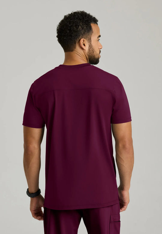 Skechers by Barco Scrubs Men's Rebound Top Wine | scrub-supply.com