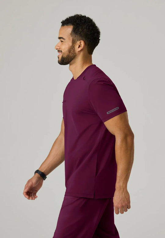 Skechers by Barco Scrubs Men's Rebound Top Wine | scrub-supply.com