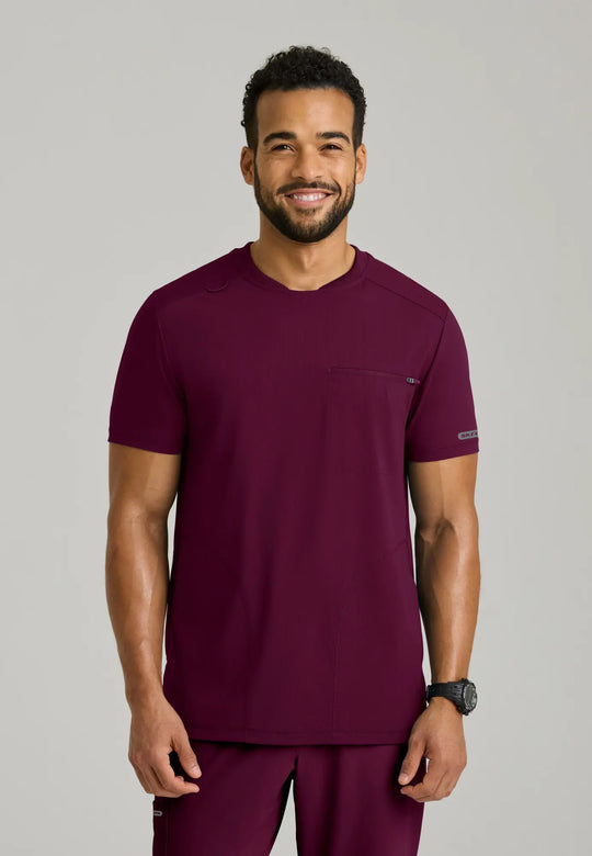 Skechers by Barco Scrubs Men's Rebound Top Wine | scrub-supply.com