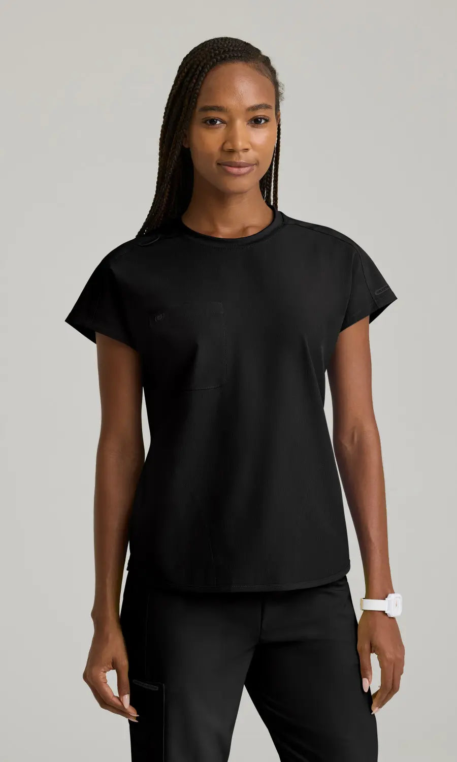 Skechers by Barco Scrubs Women's Fresh Top Black | scrub-supply.com