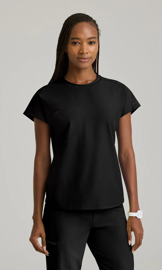 Skechers by Barco Scrubs Women's Fresh Top Black | scrub-supply.com