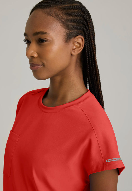 Skechers by Barco Scrubs Women's Fresh Top Persimmon | scrub-supply.com
