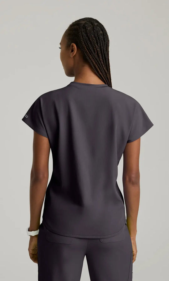 Skechers by Barco Scrubs Women's Fresh Top Pewter | scrub-supply.com