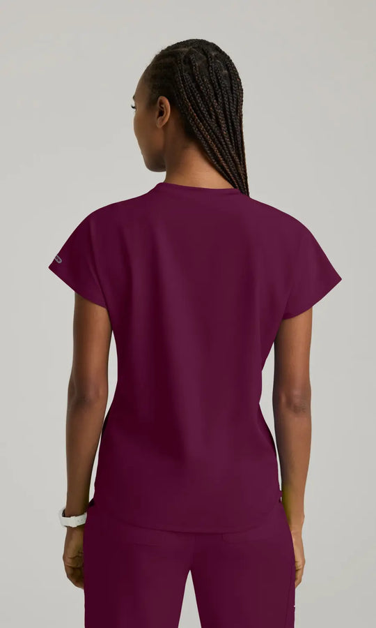 Skechers by Barco Scrubs Women's Fresh Top Wine | scrub-supply.com