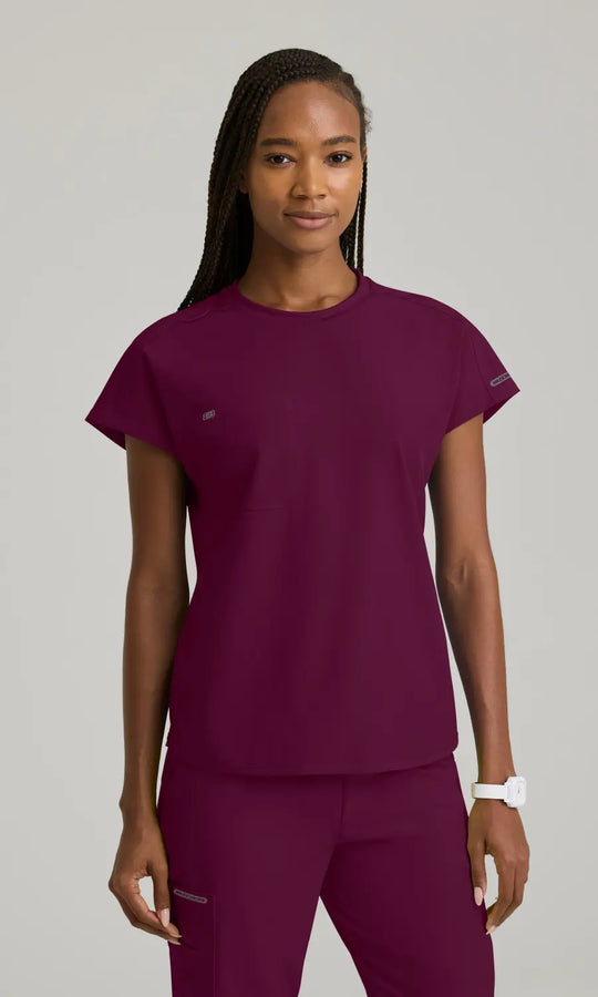 Skechers by Barco Scrubs Women's Fresh Top Wine | scrub-supply.com