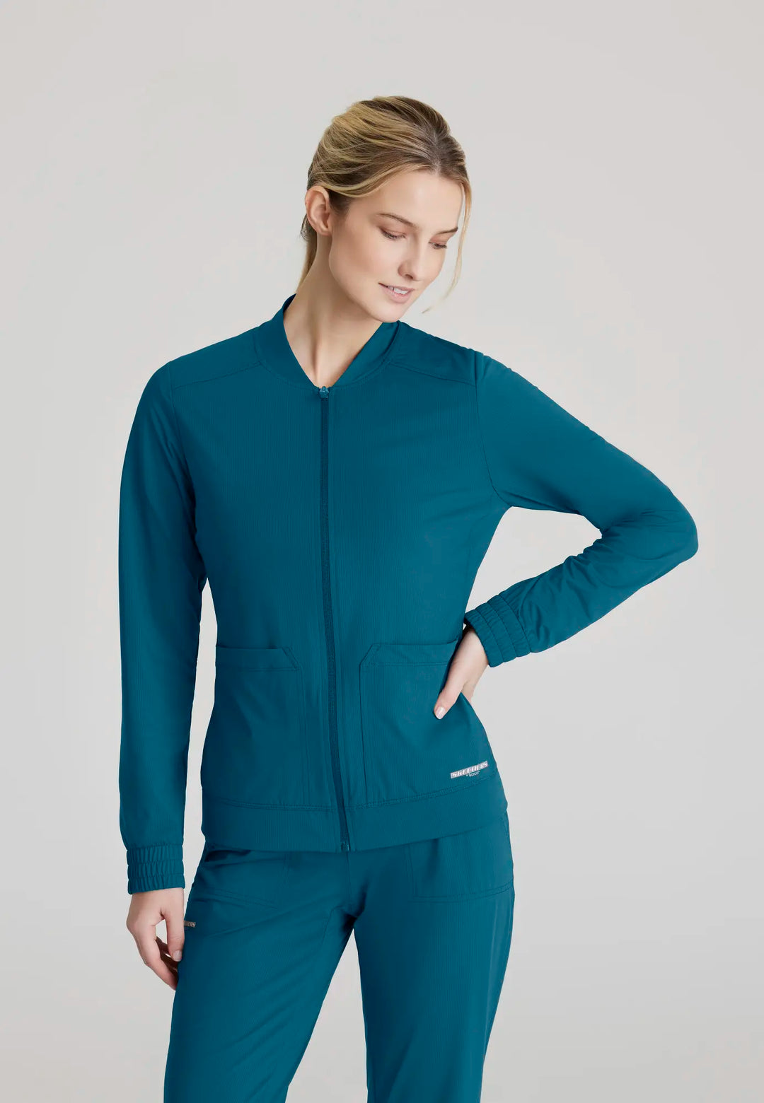 Skechers by Barco Scrubs Women's Contour Knit Warm-Up Bahama | scrub-supply.com