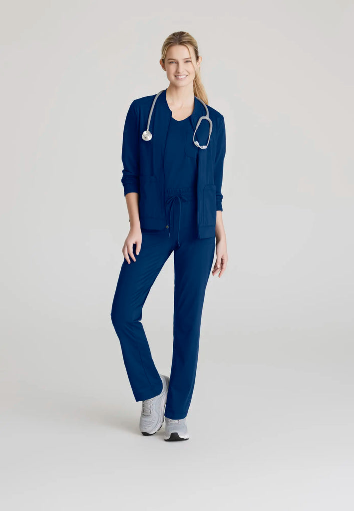 Barco Scrubs Women's Contour Knit Warm-Up Navy | scrub-supply.com