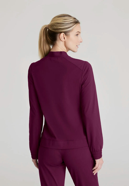 Skechers by Barco Scrubs Women's Contour Knit Warm-Up Wine | scrub-supply.com