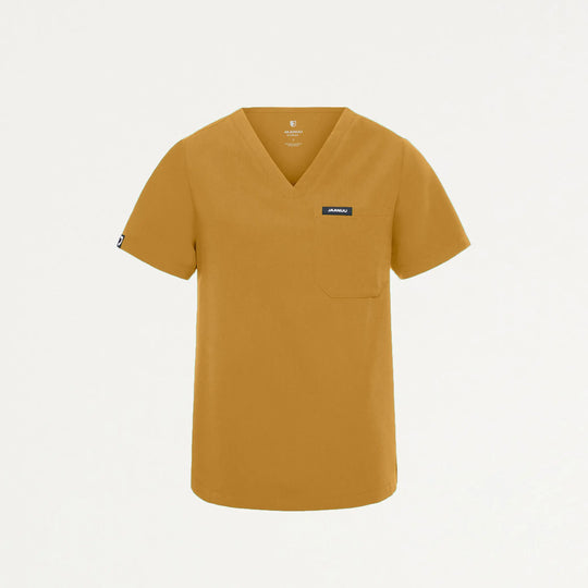 Jaanuu Scrubs Women's Rhena Essential 1-Pocket Scrub Top Cider | scrub-supply.com