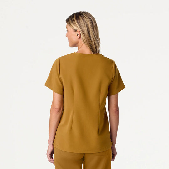 Jaanuu Scrubs Women's Rhena Essential 1-Pocket Scrub Top Cider | scrub-supply.com