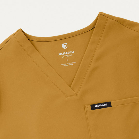 Jaanuu Scrubs Women's Rhena Essential 1-Pocket Scrub Top Cider | scrub-supply.com