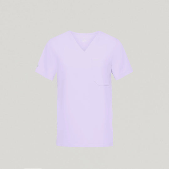 Jaanuu Scrubs Women's Rhena Essential 1-Pocket Scrub Top Lavender | scrub-supply.com