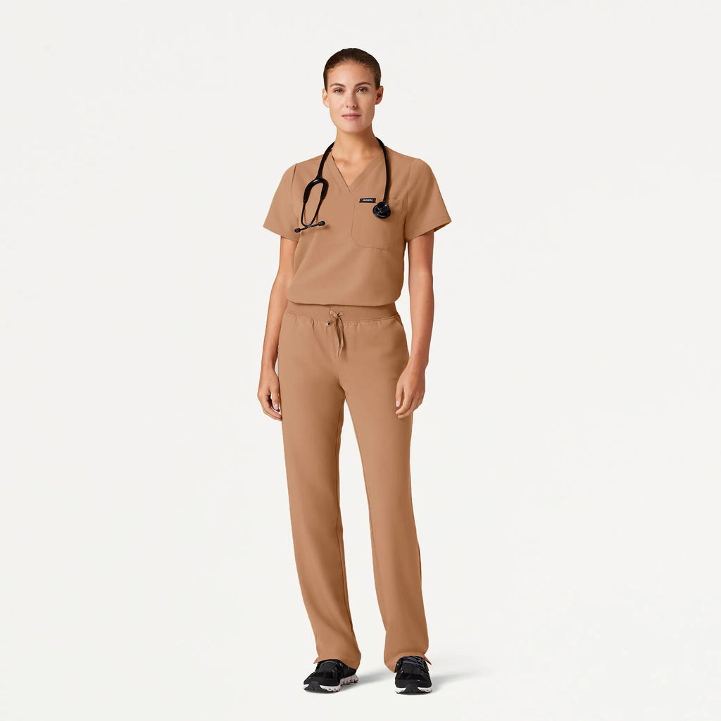 Jaanuu Scrubs Women's Rhena Essential 1-Pocket Scrub Top Trench | scrub-supply.com