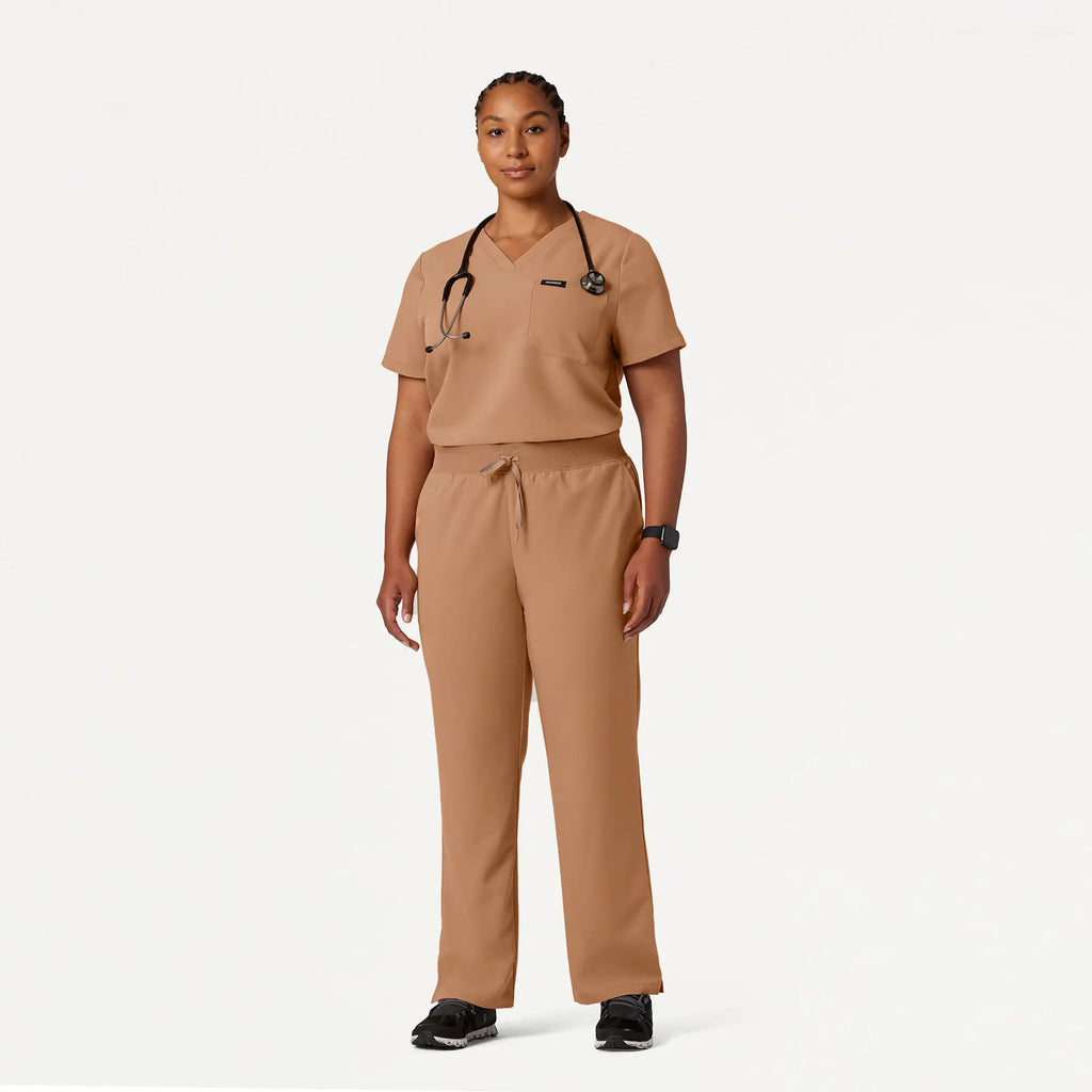 Jaanuu Scrubs Women's Rhena Essential 1-Pocket Scrub Top Trench | scrub-supply.com