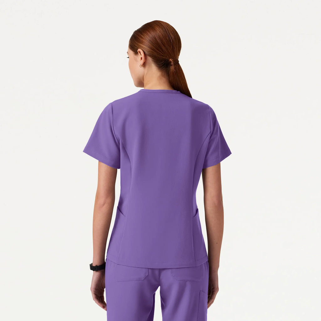 Jaanuu Scrubs Women's Calix Fit & Flare Scrub Top Violet | scrub-supply.com