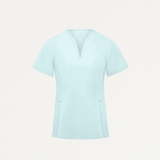 Jaanuu Scrubs Women's Calix Fit & Flare Scrub Top Sky Blue | scrub-supply.com