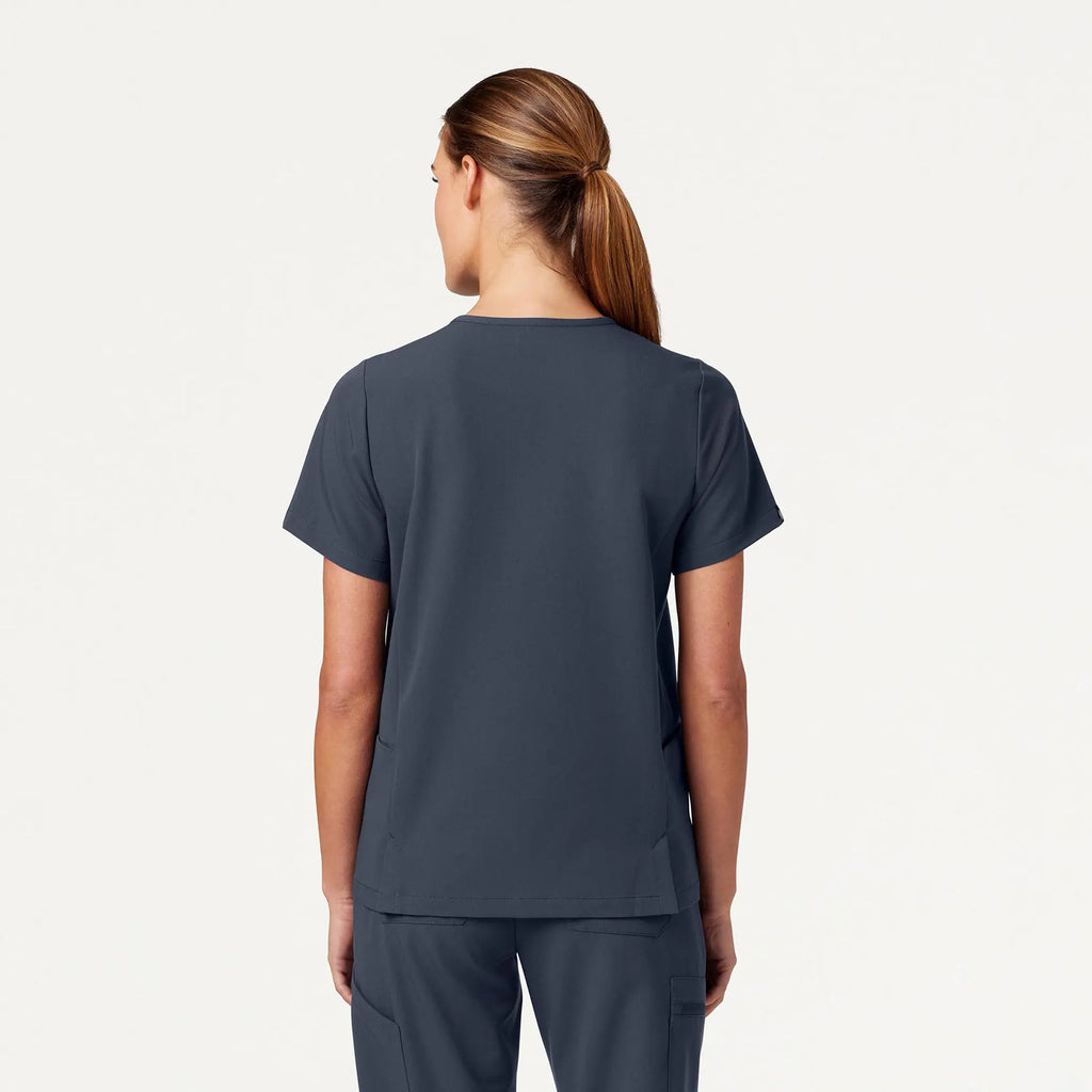 Jaanuu Scrubs Women's Magna 3-Pocket Scrub Top Carbon Gray | scrub-supply.com