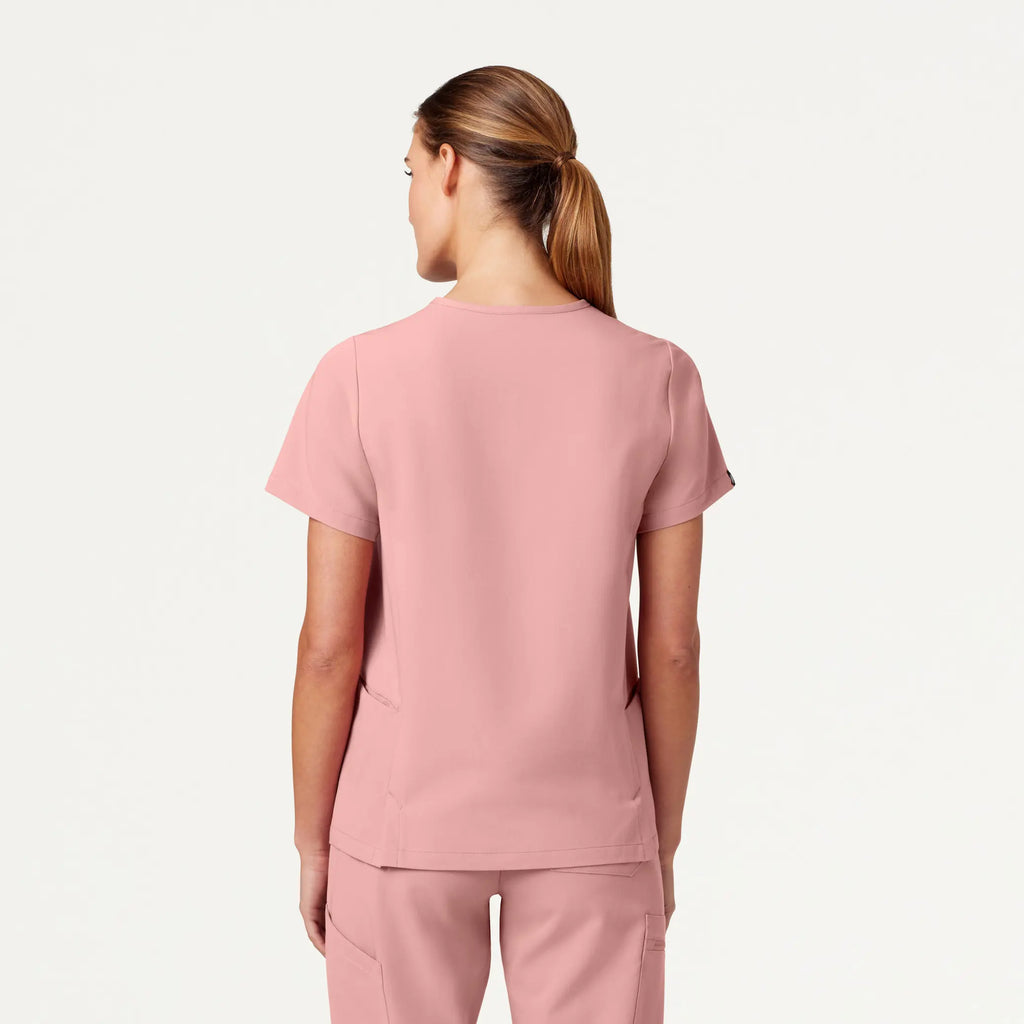 Jaanuu Scrubs Women's Magna 3-Pocket Scrub Top Mauve | scrub-supply.com