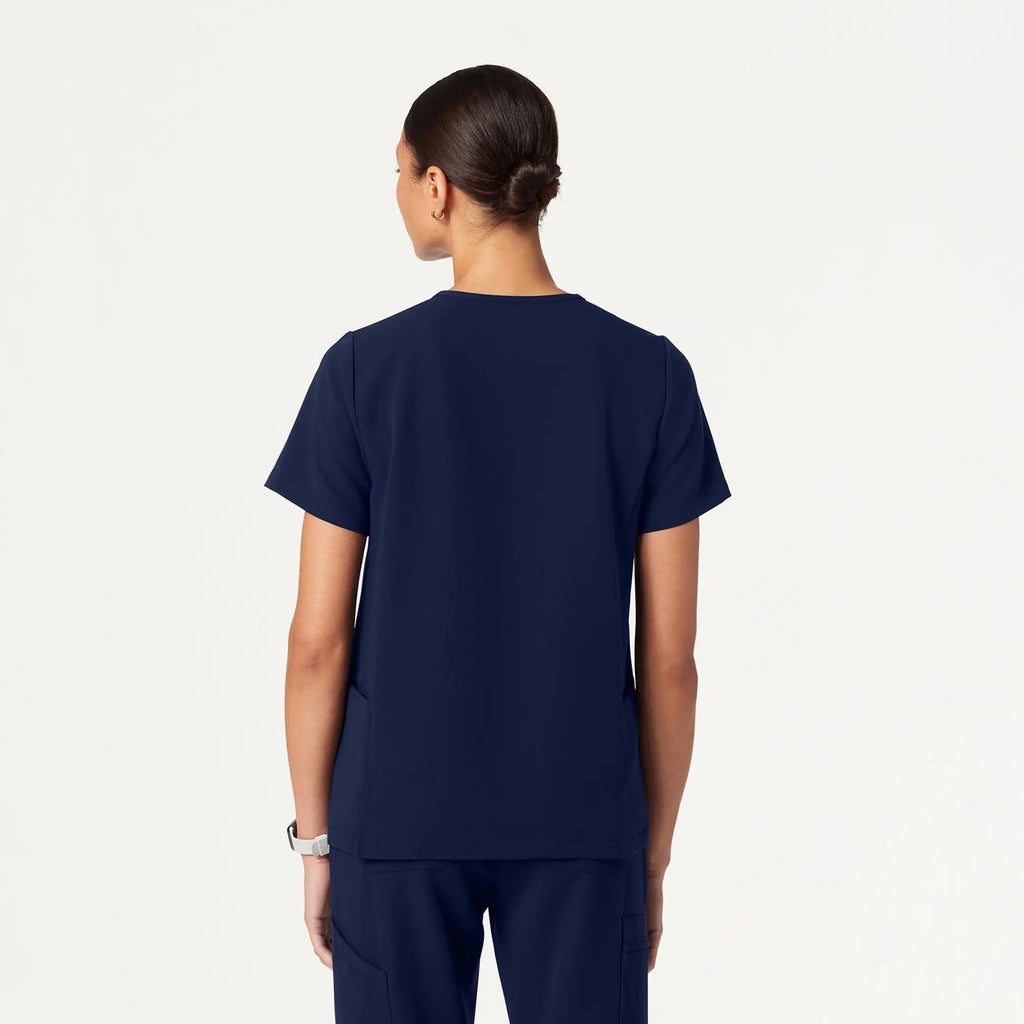 Jaanuu Scrubs Women's Magna 3-Pocket Scrub Top Midnight Navy | scrub-supply.com