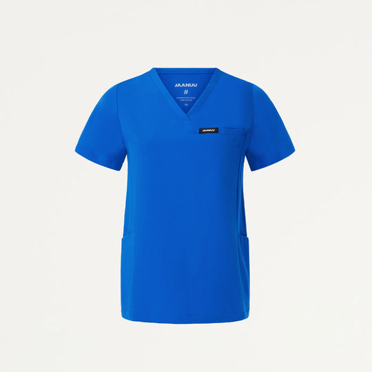 Jaanuu Scrubs Women's Magna 3-Pocket Scrub Top Royal Blue | scrub-supply.com