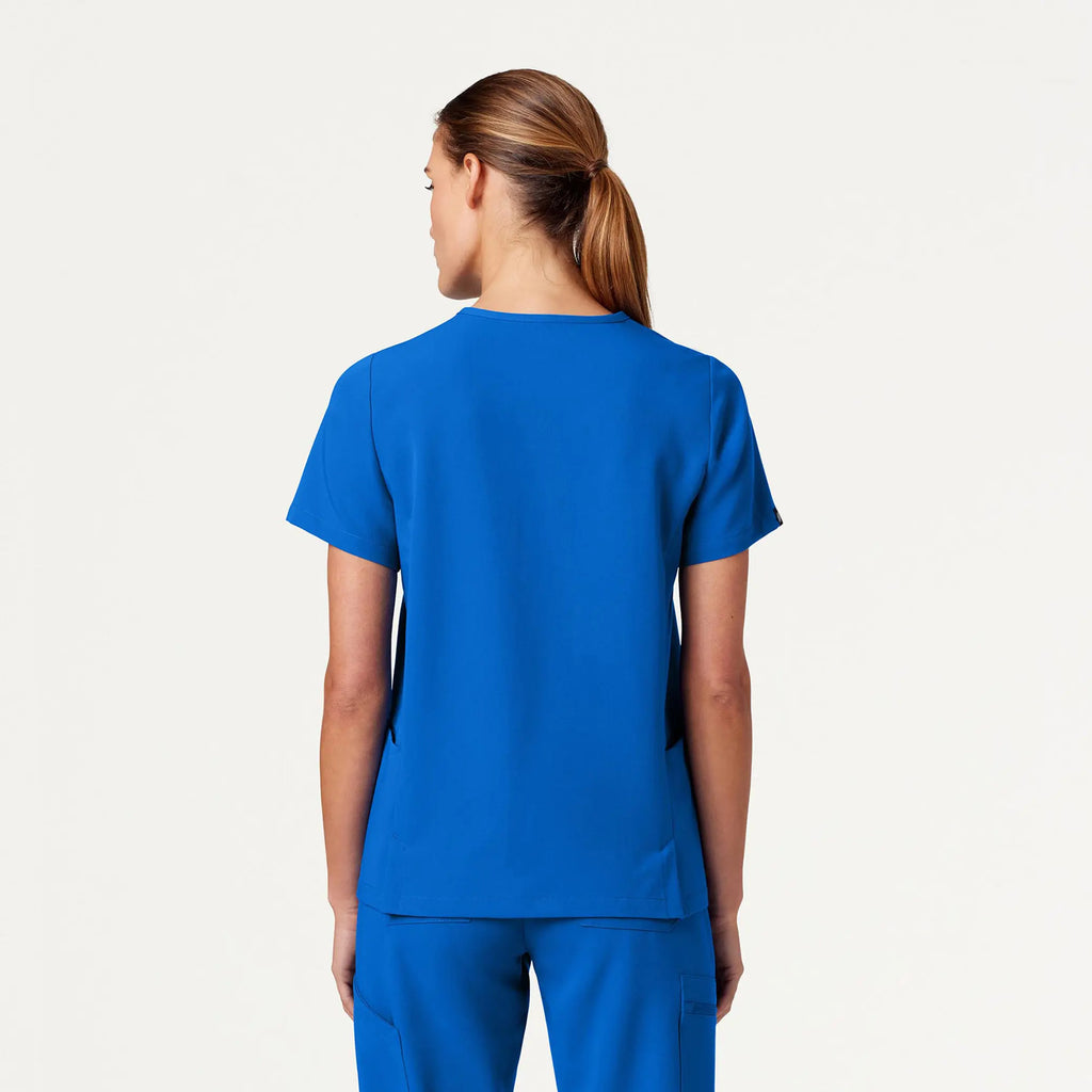 Jaanuu Scrubs Women's Magna 3-Pocket Scrub Top Royal Blue | scrub-supply.com