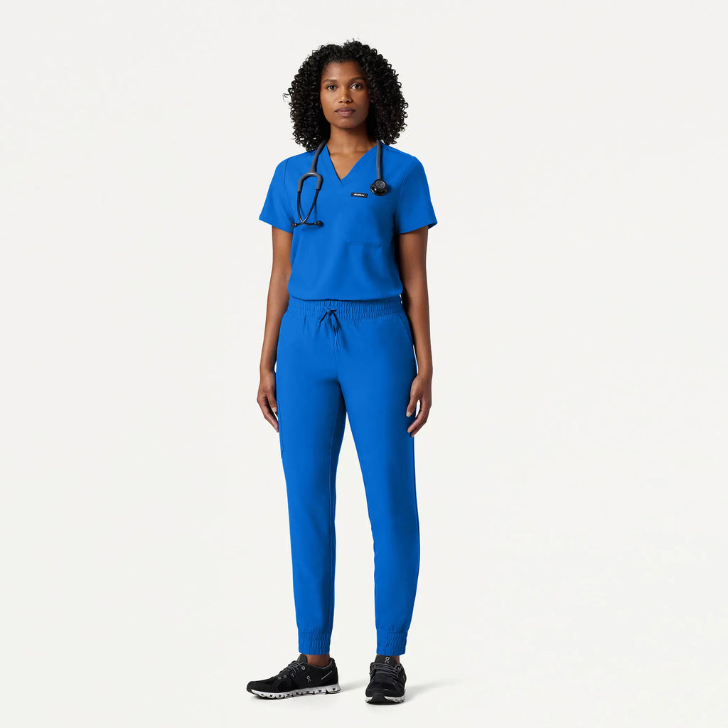 Jaanuu Scrubs Women's Pret 1-Pocket Classic Scrub Top Royal Blue | scrub-supply.com