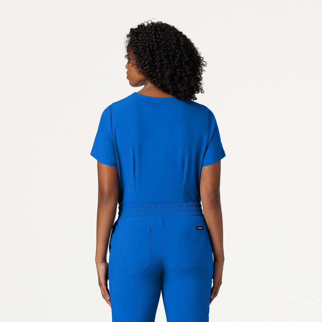 Jaanuu Scrubs Women's Pret 1-Pocket Classic Scrub Top Royal Blue | scrub-supply.com